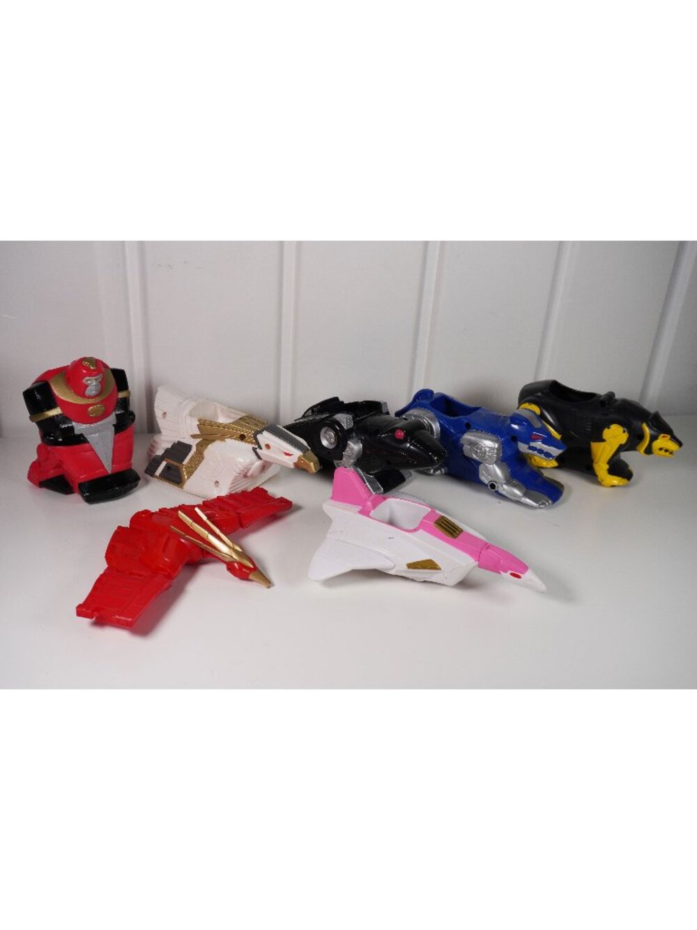 (7) Mighty Morphin Power Rangers The Movie 1995 McDonald's Toys Zord Rollers 5"